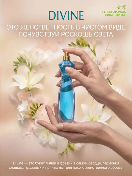 Divine Eau de Parfum — Ayollar uchun parfyumeriya suvi, 50 ml