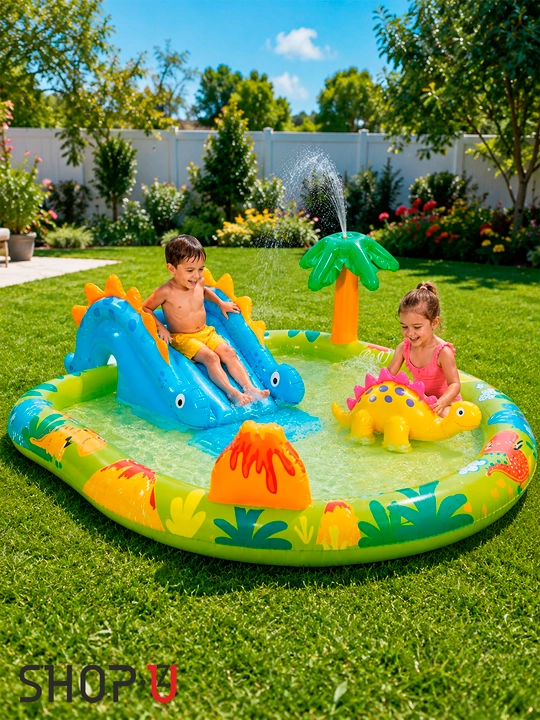 INTEX надувной водный игровой центр для детей, бассейн с игровыми элементами и горкой