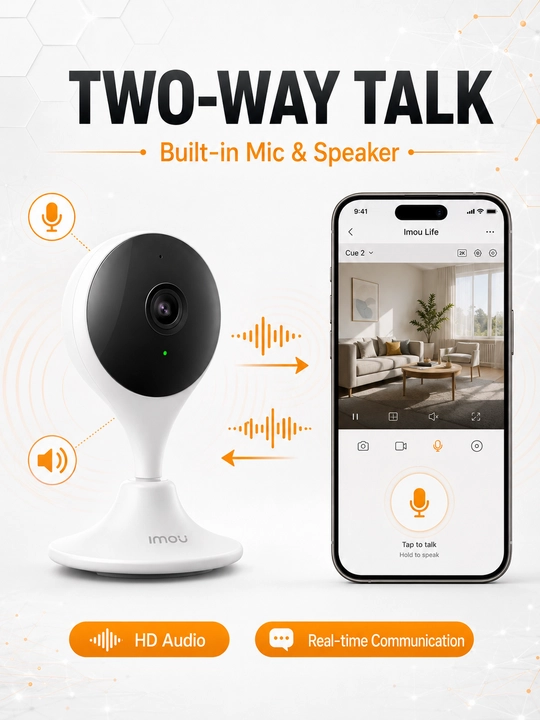 IMOU Cue 2 3MP — Uy kuzatuv kamerasi Video enaga Wi-Fi Ikki tomonlama ovoz Tungi ko'rish