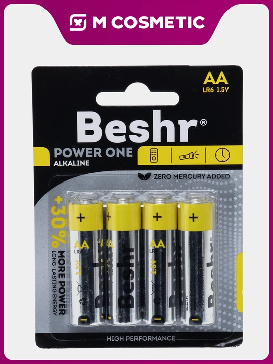BESHR Power One Alkaline 4B AA Batareykalar 4 dona - 