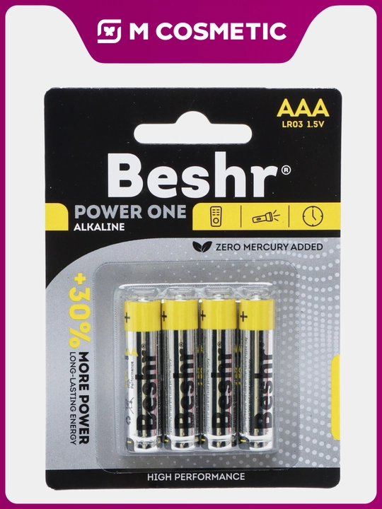BESHR Power One Alkaline 4B AAA Batareykalar 4 dona - 