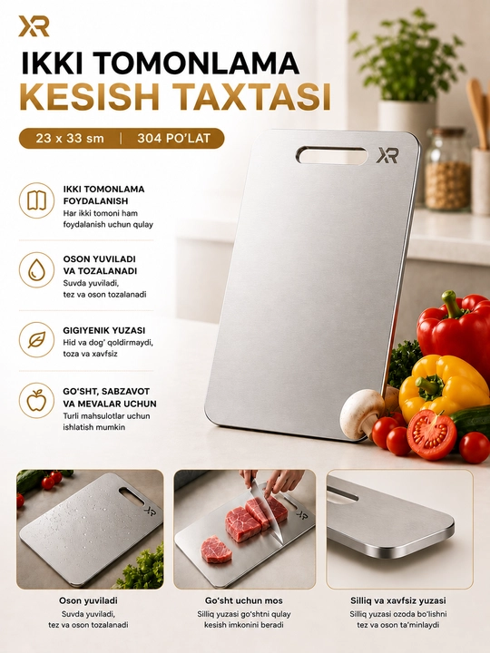 Ikki tomonlama kesish taxtasi (23x33 sm) - 