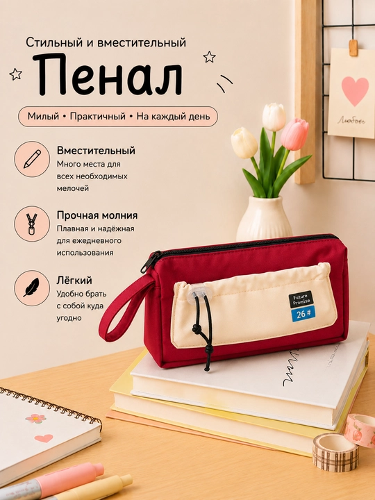 Пенал школьный, косметичка, эстетичный y2k, школьный пенал для девочек - 