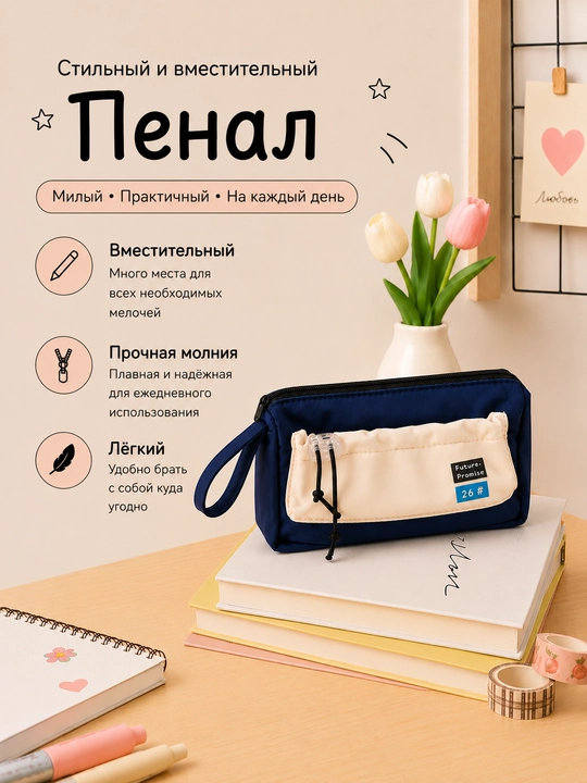 Пенал школьный, косметичка, эстетичный y2k, школьный пенал для девочек - 