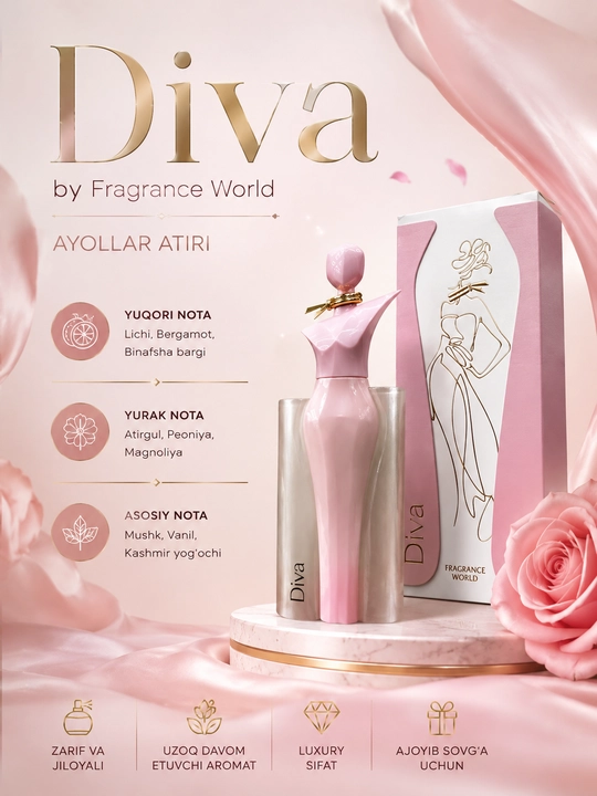 DIVA by Fragrance World женская парфюмерная вода EDP 100 мл - 
