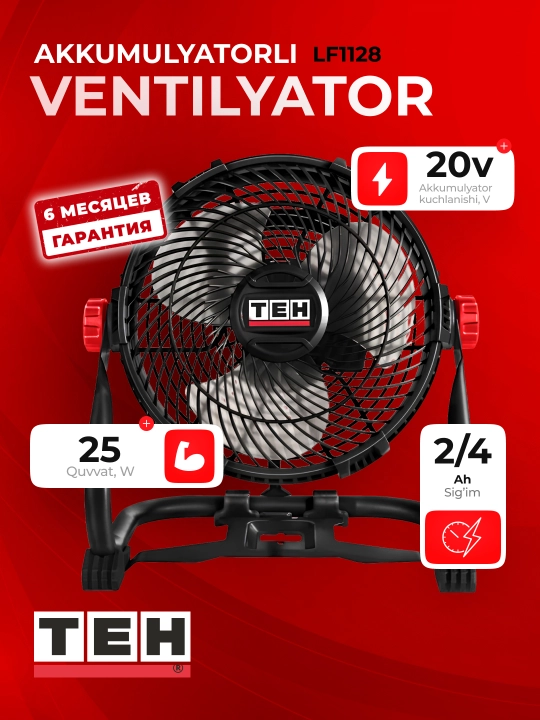 Stol usti ventilyatori TEH LF1128, ixcham va kuchli, 25Vt