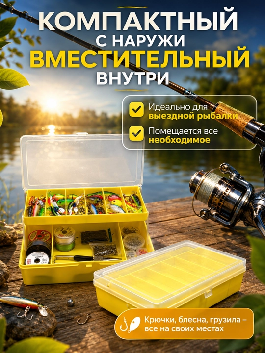Vobler va balansirlar uchun ikki tomonlama baliqchi qutisi