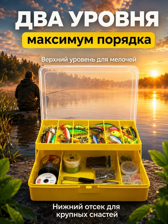 Vobler va balansirlar uchun ikki tomonlama baliqchi qutisi