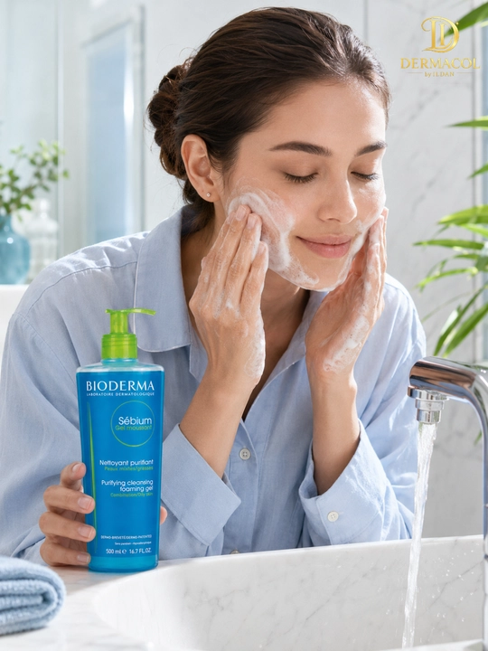 Yuz uchun yengil tozalovchi ko‘pik gel Bioderma Sebium Moussant  500 ml