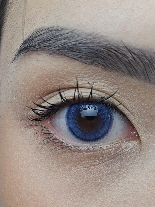 CRYSTAL BLUE Rangli kontakt linzalari, moviy rang, BC 8.6, DIA 14.5, 12 oy