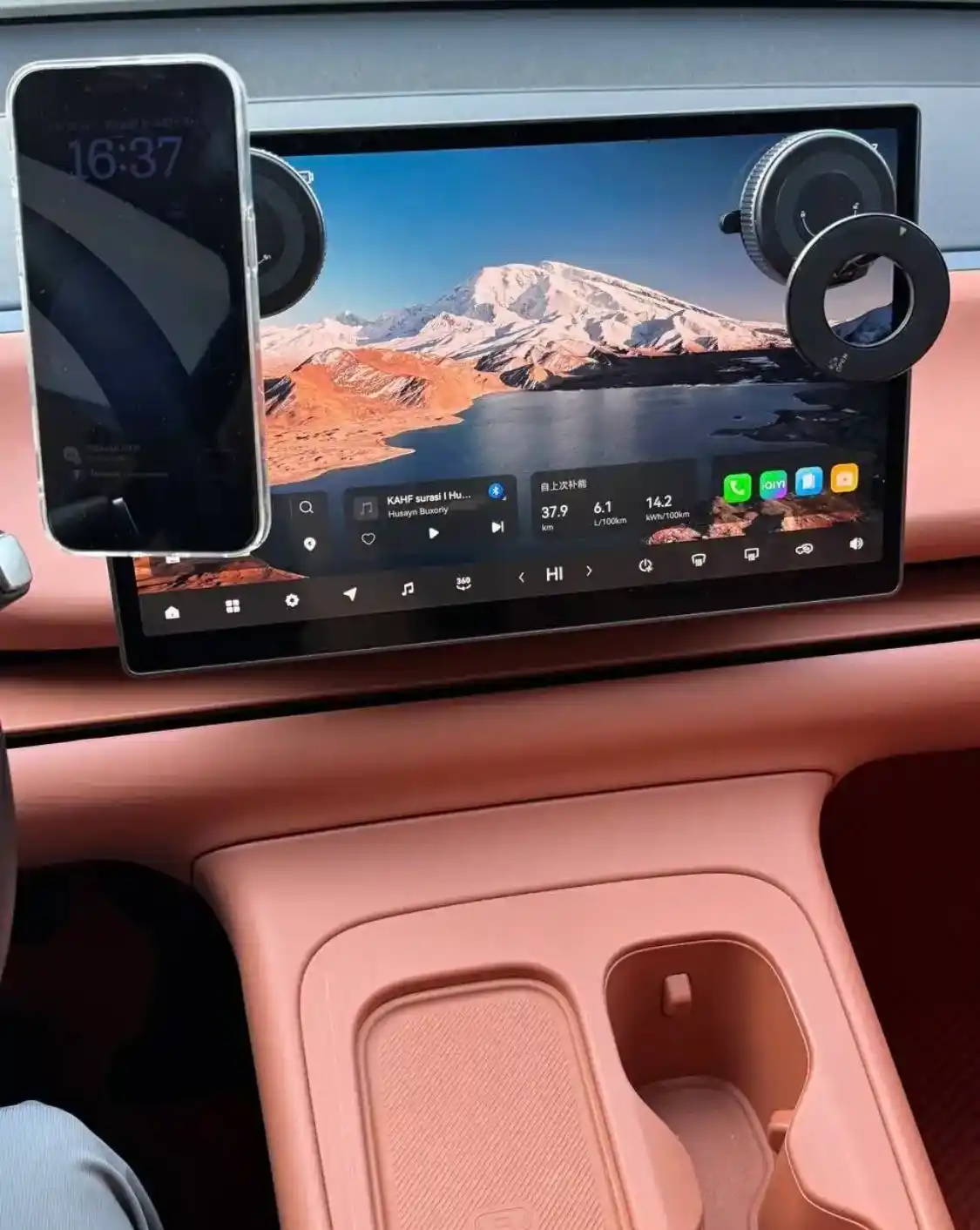 Avtomobil uchun magnit vakuumli telefon ushlagichi Magsafe bilan, 360 darajali,prisoskali