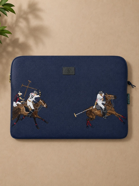 Polo uslubida kashta tikilgan premium noutbuk g‘ilofi, 13-15.6 dyuymli noutbuk sumkasi