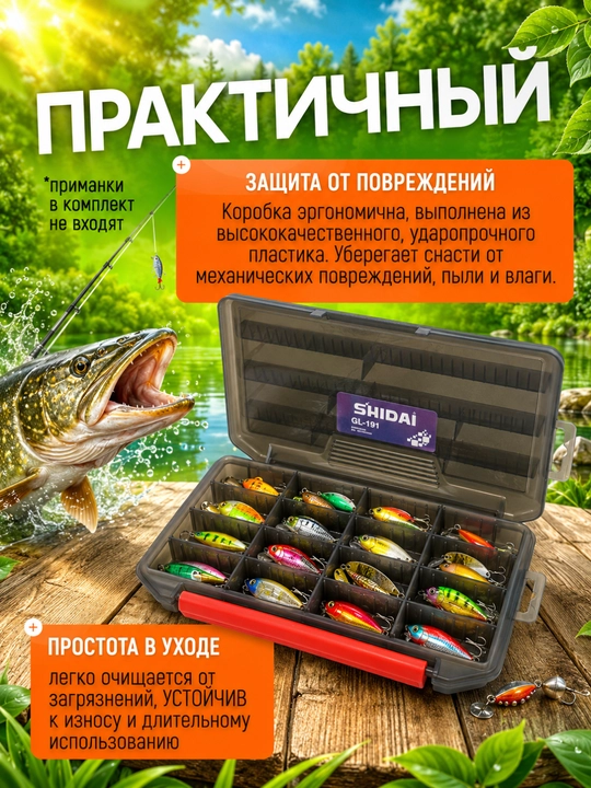 Vobler va balansirlar uchun ikki tomonlama baliqchi qutisi