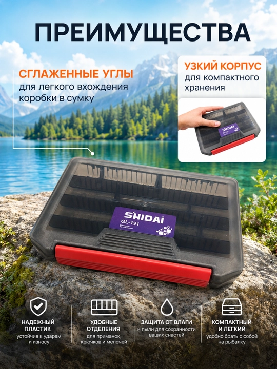 Vobler va balansirlar uchun ikki tomonlama baliqchi qutisi