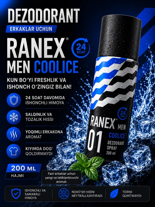 RANEX мужской антиперспирант (men) 200 мл