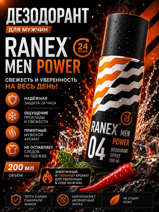 RANEX мужской антиперспирант (men) 200 мл - 