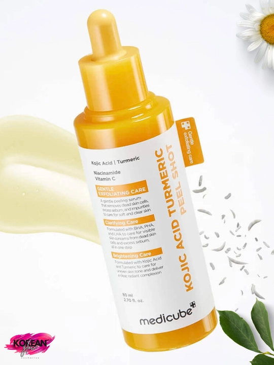 Koy kislotasi va kurkuma qo‘shilgan Medicube Kojic Acid Turmeric Peel Shot 80 ml piling-zardobi