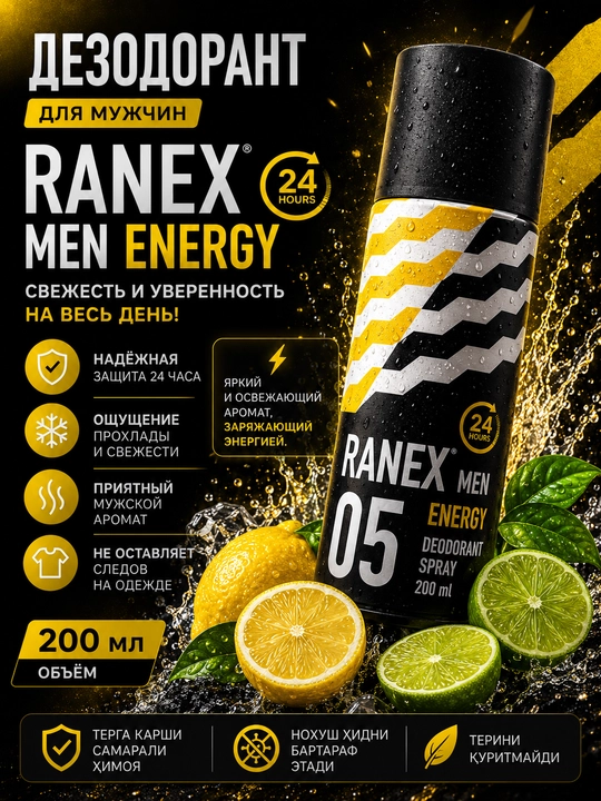 RANEX мужской антиперспирант (men) 200 мл - 
