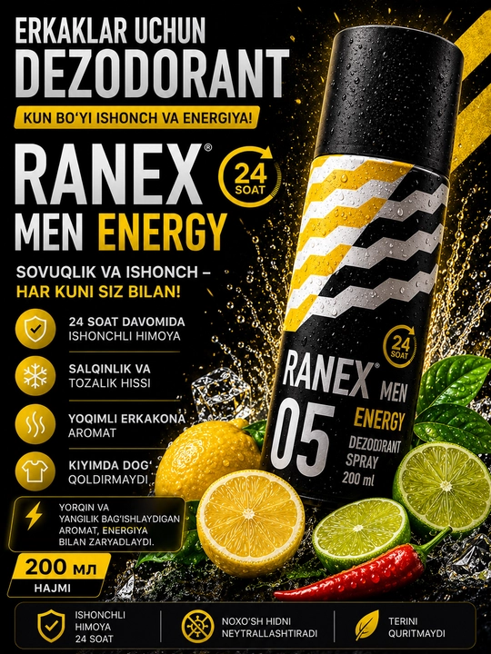 RANEX мужской антиперспирант (men) 200 мл