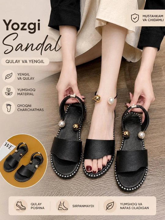 Ayollar uchun yozgi sandalilar — qulay va yengil oyoq kiyim