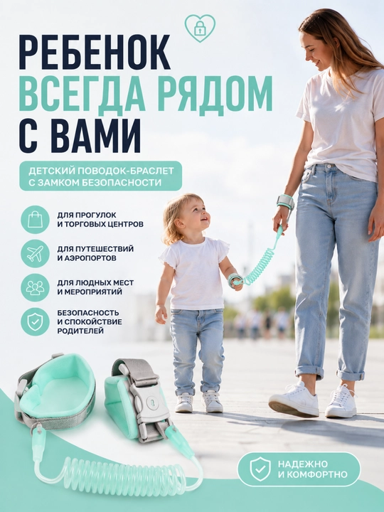 Bilakchaga biriktirilgan bolalar jabduqlari, bog'ichli bilaguzuk - 