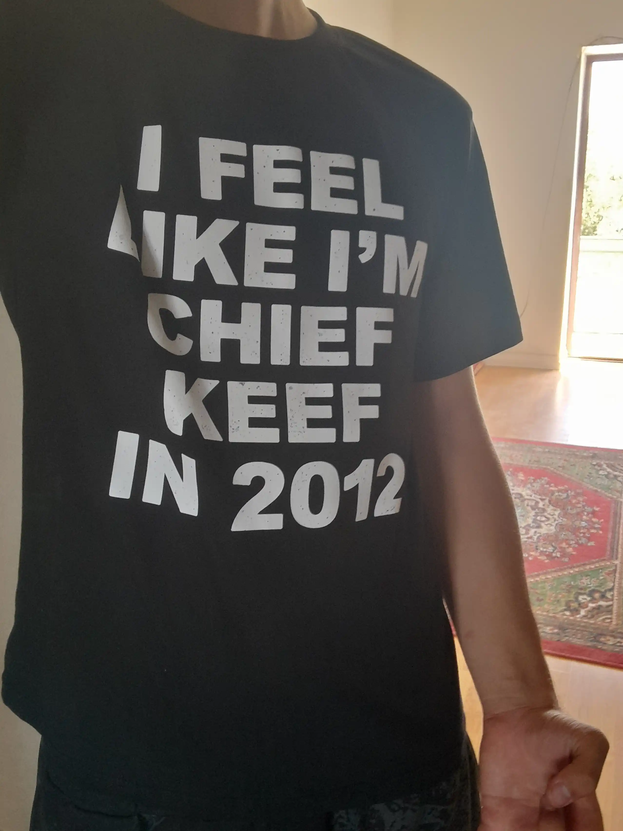 Футболка oversize Y2K I feel like I'm Chief Keef in 2012 — streetwear, unisex, чёрная