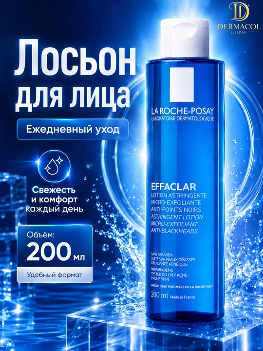 Матирующий лосьон для очищения лица La Roche Effaclar Astringent 200 мл