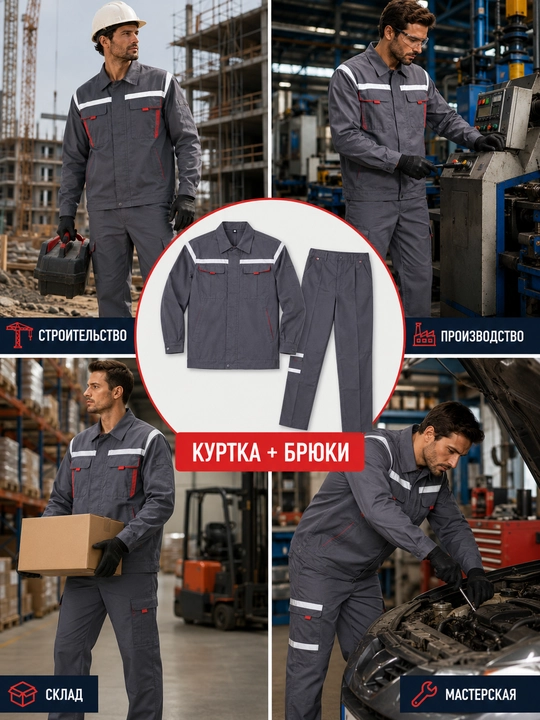 Erkaklar uchun ish kiyimi to‘plami, qurilish va ishlab chiqarish uchun maxsus kiyim, M–4XL