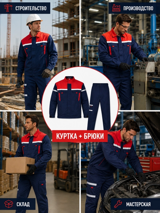 Erkaklar uchun ish kiyimi to‘plami, qurilish va ishlab chiqarish uchun maxsus kiyim, M–4XL