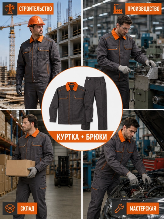 Erkaklar uchun ish kiyimi to‘plami, qurilish va ishlab chiqarish uchun maxsus kiyim, M–4XL