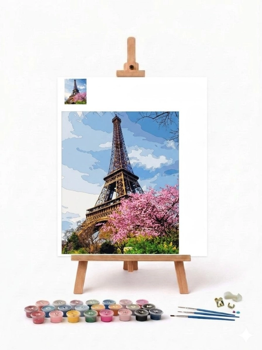 Raqamlar bo'yicha bo'yash to'plami 30x40 sm,konturli rasm chizish, ijodiy rasm to'plamlari - 