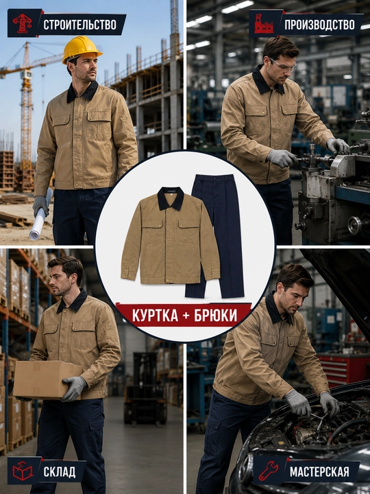 Erkaklar uchun ish kiyimi to‘plami, qurilish va ishlab chiqarish uchun maxsus kiyim, M–4XL