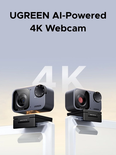 UGREEN FineCam Pro 4K Web kamera 30FPS AI sensor avtofokus shovqin bostiruvchi 3