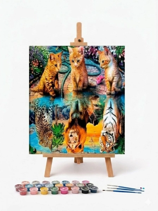 Raqamlar bo'yicha bo'yash to'plami 40x50 sm,konturli rasm chizish, ijodiy rasm to'plamlari - 