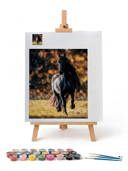 Raqamlar bo'yicha bo'yash to'plami 40x50 sm,konturli rasm chizish, ijodiy rasm to'plamlari - 