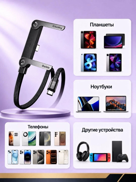 Кабель для быстрой зарядки, USB Type-C to Type-C Cable, 240W, 65W, 1.5 m