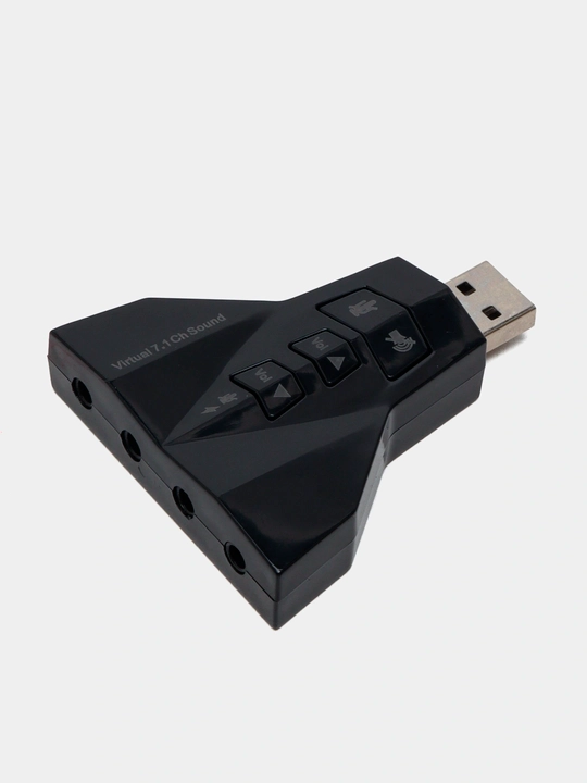 USB 7.1 tovush kartasi, quloqlik va mikrofon uchun tashqi audio adapter