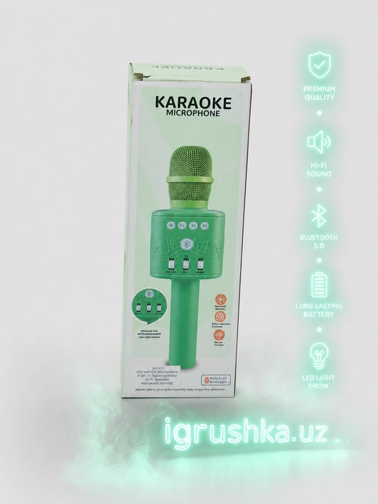 Simsiz Karaoke Mikrofon Bluetooth va LED chiroqlar bilan