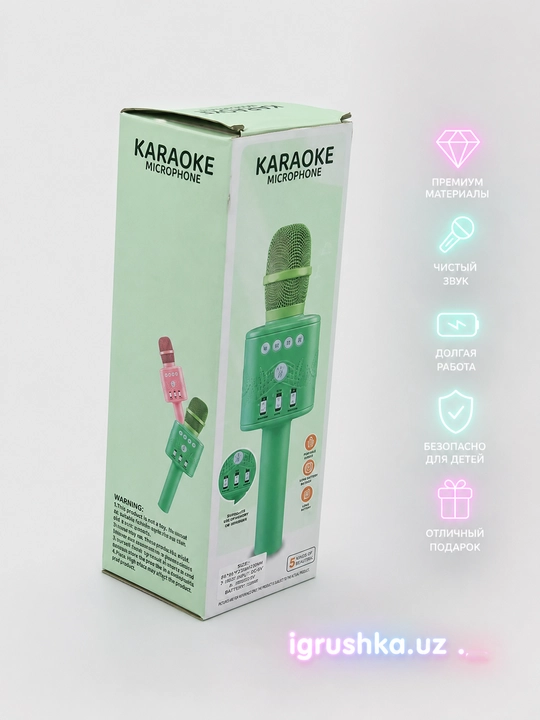 Simsiz Karaoke Mikrofon Bluetooth va LED chiroqlar bilan