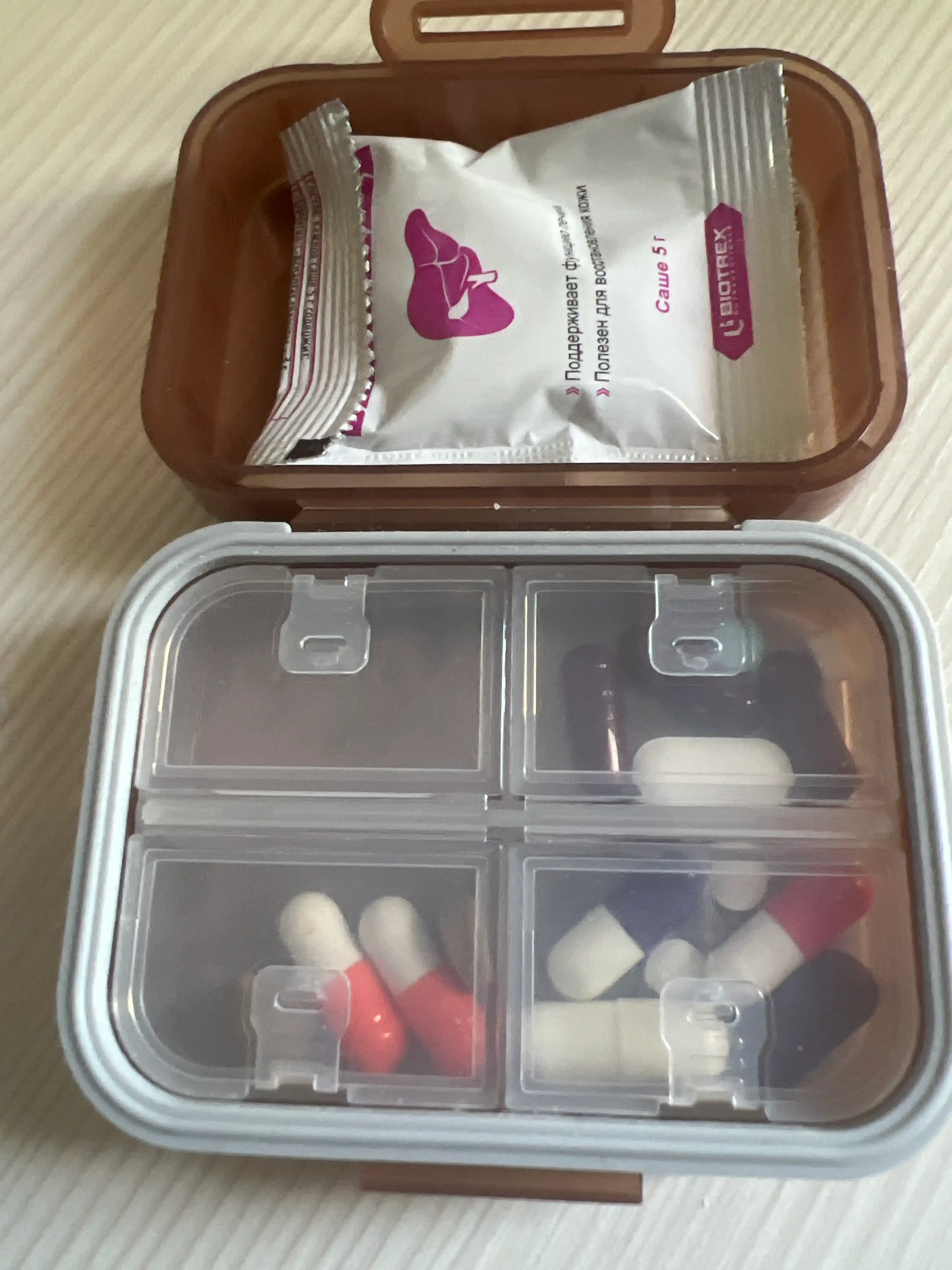 Tabletka qutisi, tabletkalar uchun organayzer, dorilar uchun idish, vitaminlar uchun quti