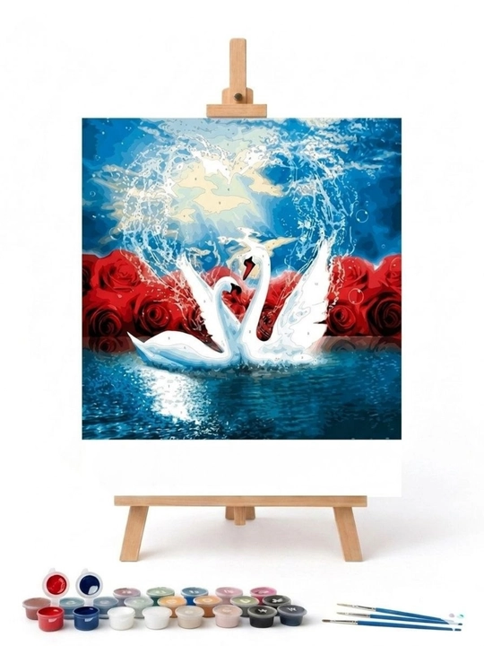 Raqamlar bo'yicha bo'yash to'plami 40x50 sm,konturli rasm chizish, ijodiy rasm to'plamlari - 