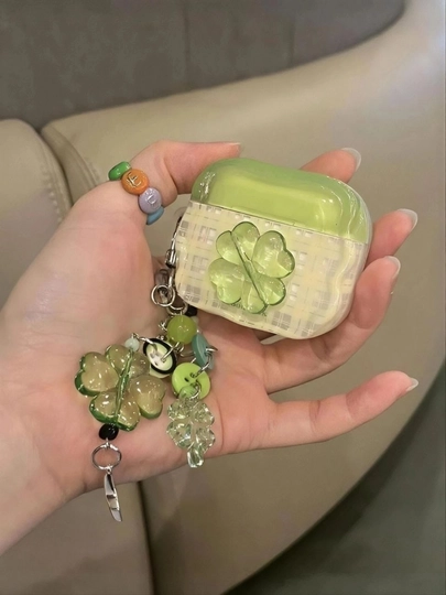 Текстурированный чехол для AirPods с объемным 3D цветком - 