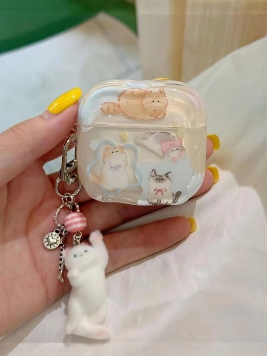 Текстурированный чехол для AirPods с объемным 3D цветком - 