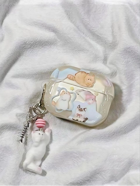 Текстурированный чехол для AirPods с объемным 3D цветком