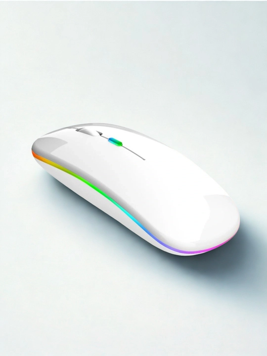 Kompyuter uchun simsiz sichqoncha, Bluetooth va USB adapterli,RGB yoritgichli, shovqinsiz,