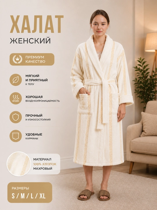 Банный халат махровый унисекс с поясом мягкий домашний халат для мужчин и женщин