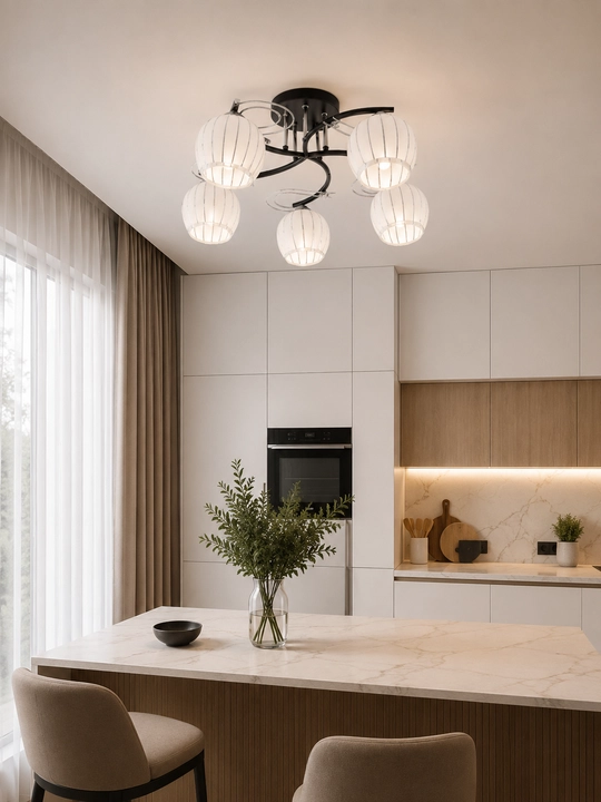 Shift lyustra  2/3/5 plafonli , 25 m² gacha yoritish, E27 patron, har interyerga mos