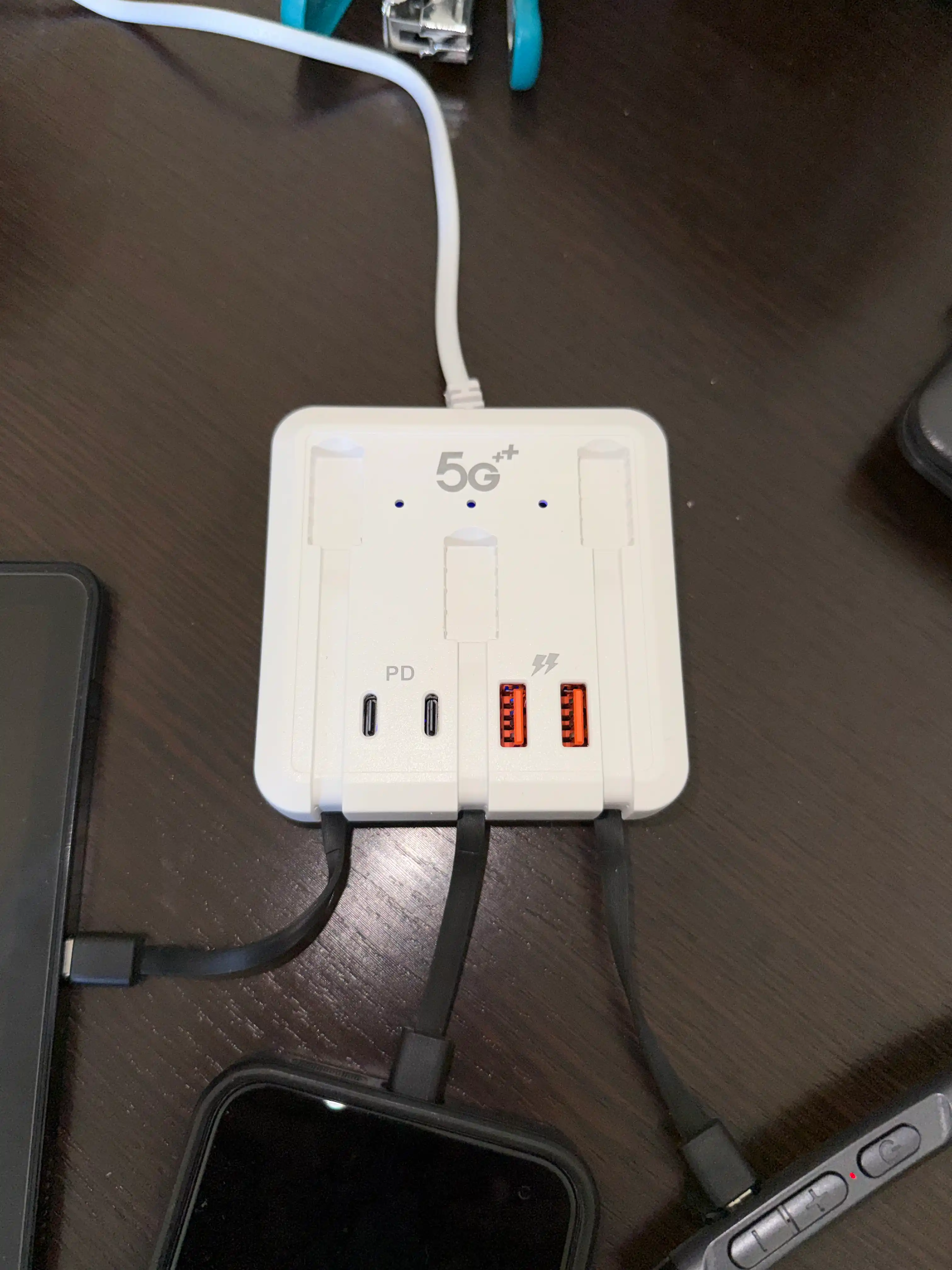 Universal zaryadlovchi 66W 5 ta 1 da, Type-C, Lightning, Micro USB kabel +sovg‘a adapter