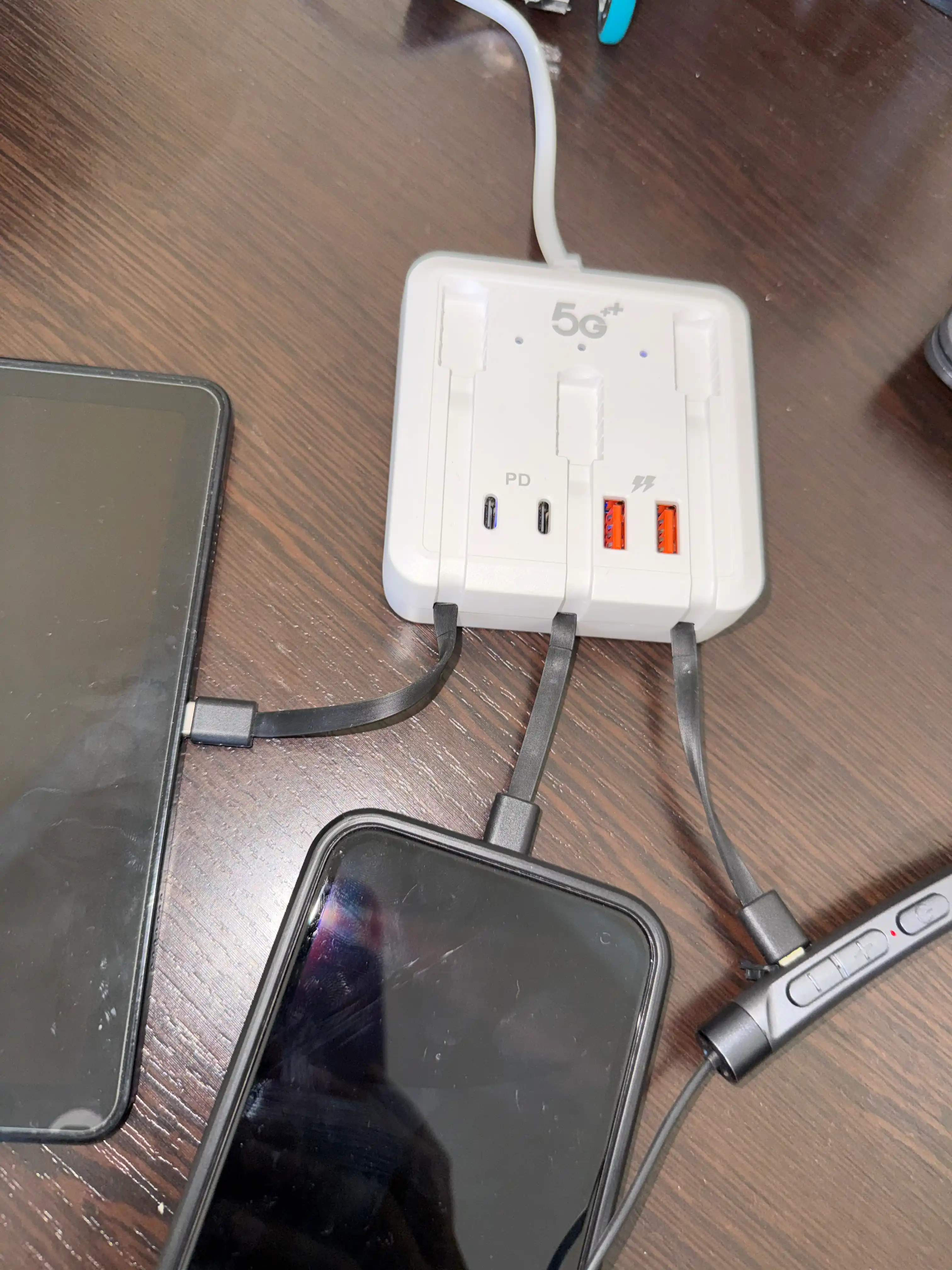 Universal zaryadlovchi 66W 5 ta 1 da, Type-C, Lightning, Micro USB kabel +sovg‘a adapter