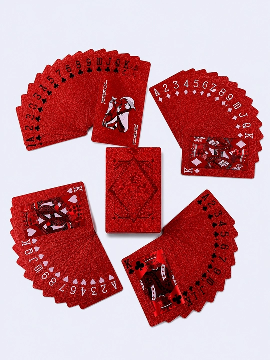 Разноцветные карты для покера, фокусов, прочих игр, пластиковые, 1 колода - 54 шт